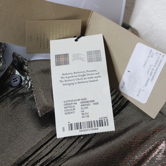 Burberry Button Up Shirt Silver Dipper Metallic - Picture 5 of 8